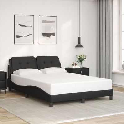 vidaXL Bed Frame without Mattress Black 120x200 cm Faux Leather