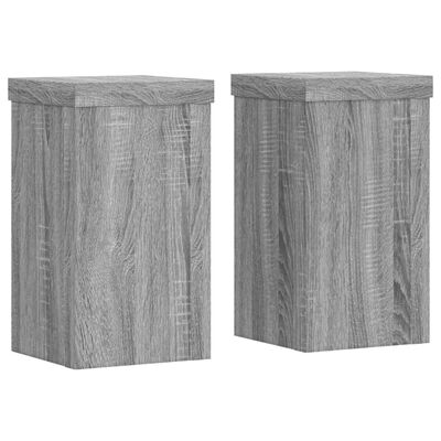 vidaXL Plant Stands 2 pcs Grey Sonoma 10x10x18 cm Engineered Wood