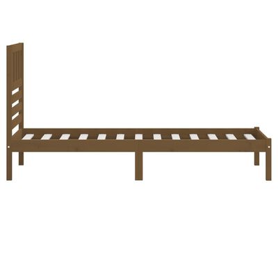 vidaXL Bed Frame without Mattress Honey Brown 75x190 cm Small Single Solid Wood Pine