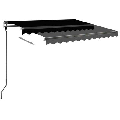 vidaXL Freestanding Manual Retractable Awning 350x250 cm Anthracite