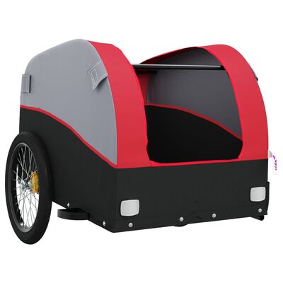 vidaXL Bike Trailer Black and Red 45 kg Iron