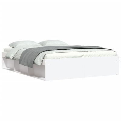 vidaXL Bed Frame without Mattress White 150x200 cm King Size