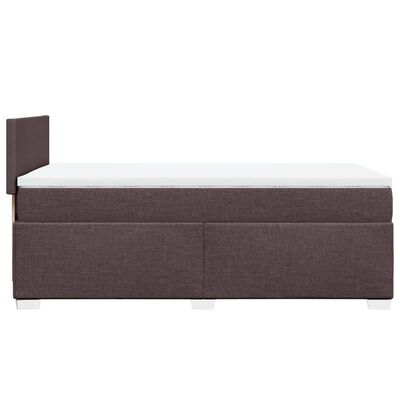 vidaXL Box Spring Bed with Mattress Dark Brown 100x200 cm Fabric