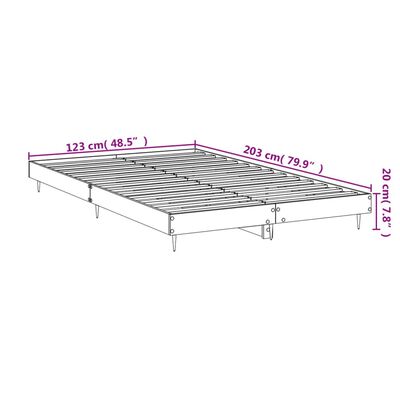 vidaXL Bed Frame without Mattress High Gloss White 120x200 cm