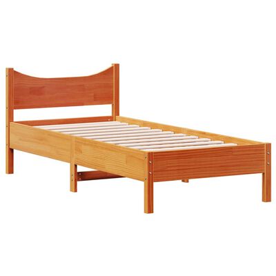 vidaXL Bed Frame without Mattress Wax Brown 100x200 cm Solid Wood Pine