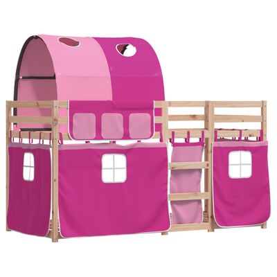 vidaXL Bunk Bed without Mattress Pink 90x200 cm Solid Wood Pine