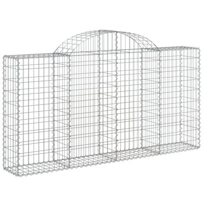 vidaXL Arched Gabion Baskets 13 pcs 200x30x100/120 cm Galvanised Iron