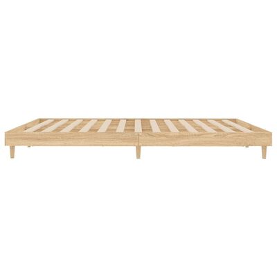 vidaXL Bed Frame without Mattress Sonoma Oak 180x200 cm Super King Engineered Wood