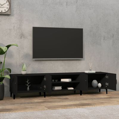 vidaXL TV Cabinet Black 180x31.5x40 cm Engineered Wood