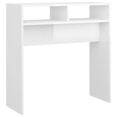 vidaXL Console Table High Gloss White 78x30x80 cm Engineered Wood