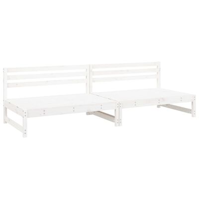 vidaXL Garden Middle Sofas 2 pcs White 120x80 cm Solid Wood Pine