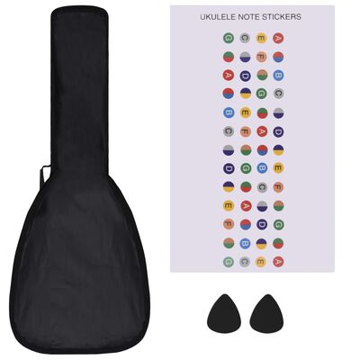 vidaXL Soprano Ukulele Set with Bag for Kids Dark Wood 21"