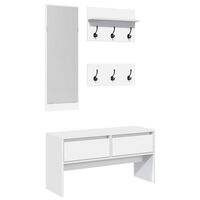 vidaXL 4 Piece Hallway Furniture Set White Engineered Wood