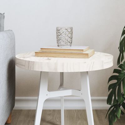 vidaXL Table Top Round White Ø40x3 cm Solid Wood Pine