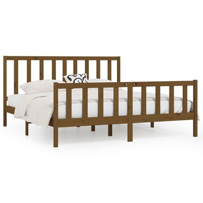 vidaXL Bed Frame without Mattress Honey Brown 200x200 cm Solid Wood