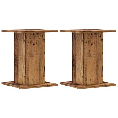 vidaXL Speaker Stands 2 pcs Old Wood 30x30x40 cm Engineered Wood