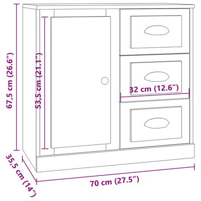 vidaXL Sideboards 3 pcs Grey Sonoma Engineered Wood