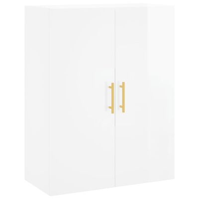 vidaXL Wall Mounted Cabinet High Gloss White 69.5x34x90 cm