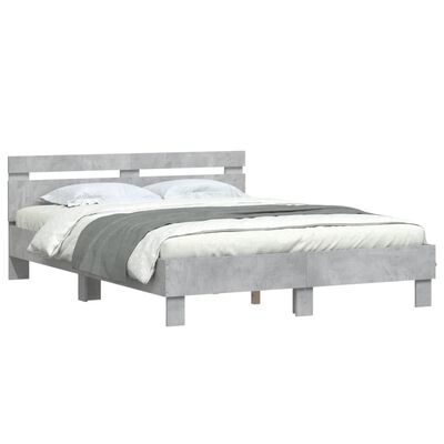 vidaXL Bed Frame without Mattress Concrete Grey 140x190 cm