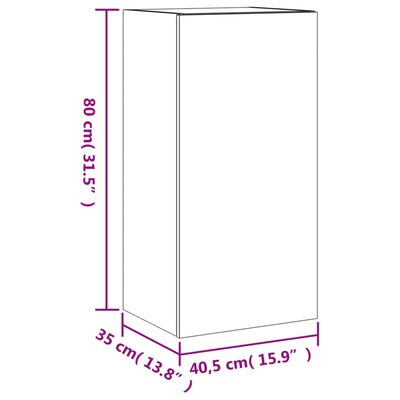 vidaXL TV Wall Cabinet with LED Lights White 40.5x35x80 cm