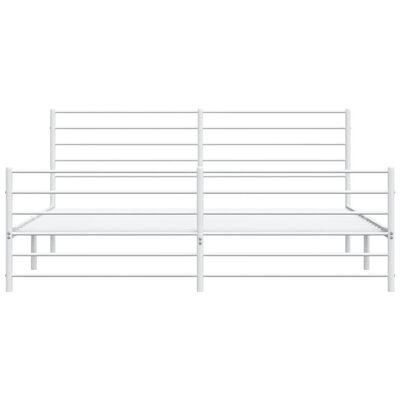 vidaXL Metal Bed Frame without Mattress with Footboard White 183x213 cm