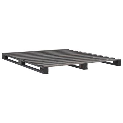 vidaXL Pallet Bed Frame without Mattress Grey 200x200 cm Solid Wood