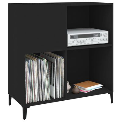 vidaXL Record Cabinet Black 84.5x38x89 cm Engineered Wood