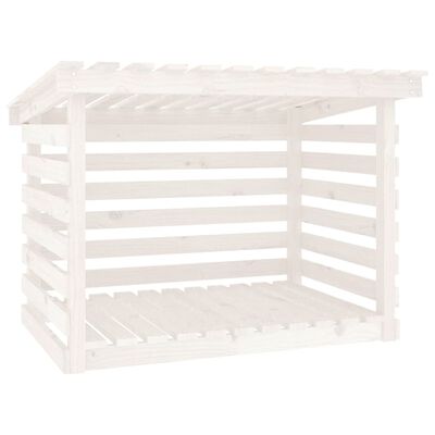 vidaXL Firewood Rack White 108x73x79 cm Solid Wood Pine