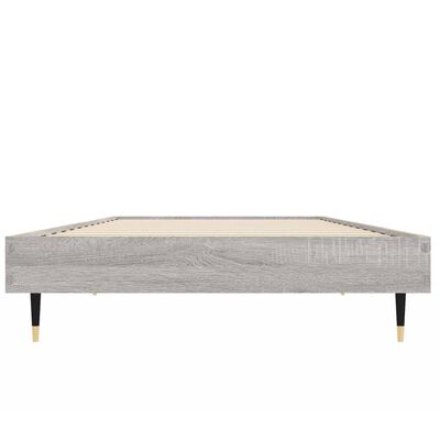 vidaXL Bed Frame without Mattress Grey Sonoma 75x190 cm Small Single Engineered Wood