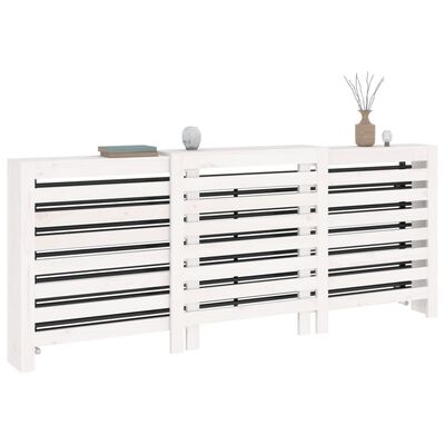 vidaXL Radiator Cover White 210x21x85 cm Solid Wood Pine