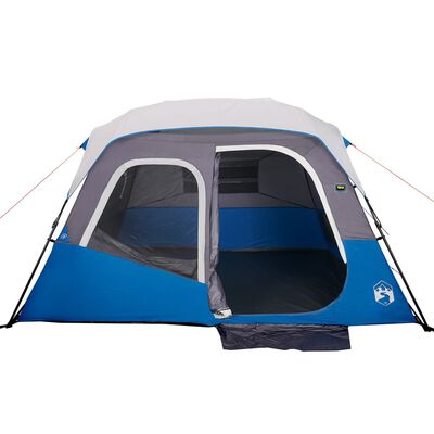 vidaXL Family Tent with LED 6-Person Light Blue Quick Release