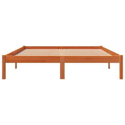 vidaXL Bed Frame without Mattress Wax Brown 160x200 cm Solid Wood Pine