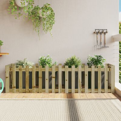 vidaXL Garden Raised Bed with Fence Design 200x50x50 cm Impregnated Wood Pine