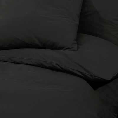 vidaXL Duvet Cover Set Black 140x200 cm Light-weight Microfiber