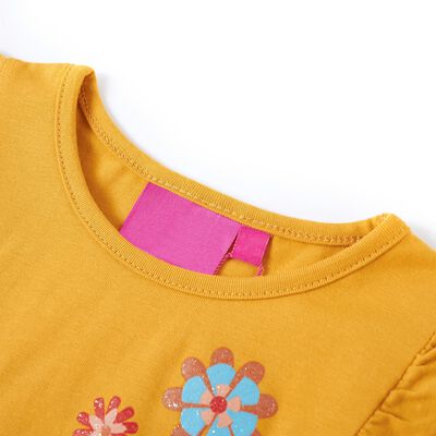 Kids' T-shirt with Long Sleeves Dark Ochre 116