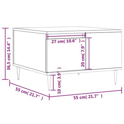 vidaXL Coffee Table Black 55x55x36.5 cm Engineered Wood