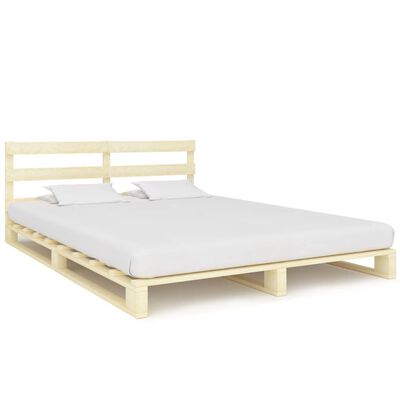 vidaXL Pallet Bed Frame without Mattress Solid Pine Wood 180x200 cm Super King