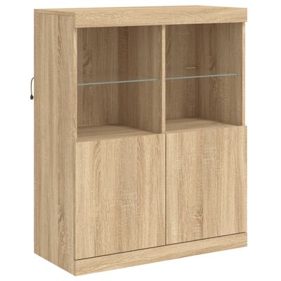 vidaXL Sideboard with LED Lights Sonoma Oak 283x37x100 cm