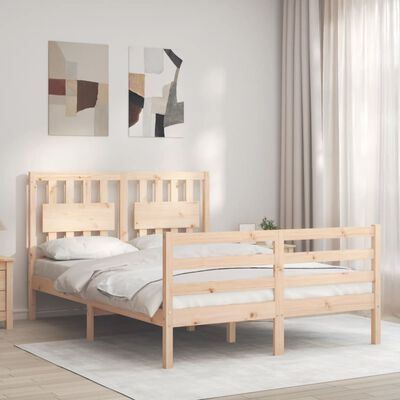 vidaXL Bed Frame without Mattress Small Double Solid Wood