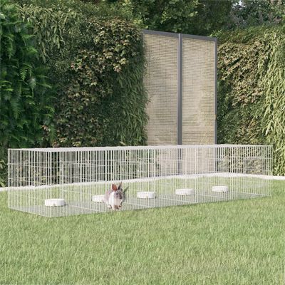 vidaXL 5-Panel Rabbit Cage 273x79x54 cm Galvanised Iron