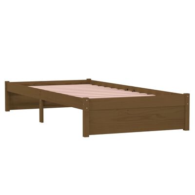 vidaXL Bed Frame without Mattress Honey Brown Solid Wood 90x190 cm Single