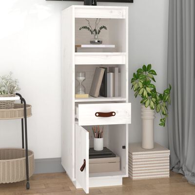 vidaXL Highboard White 34x40x108,5 cm Solid Wood Pine