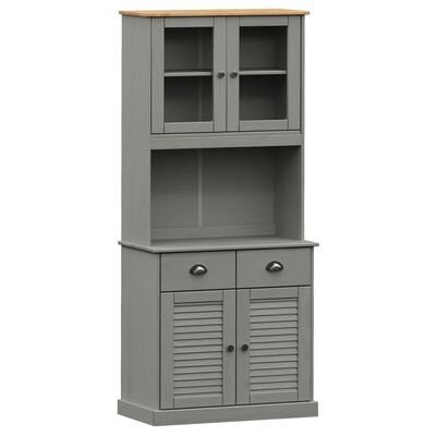 vidaXL Highboard VIGO Grey 78x40x175 cm Solid Wood Pine