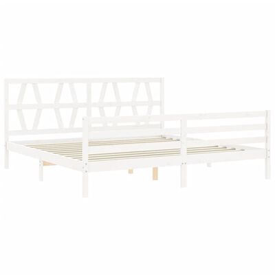 vidaXL Bed Frame without Mattress White 200x200 cm Solid Wood