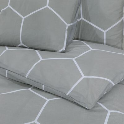 vidaXL Duvet Cover Set Grey 220x240 cm Cotton