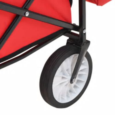 vidaXL Folding Hand Trolley with Canopy Steel Red