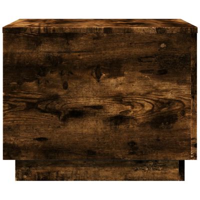 vidaXL Coffee Table with LED Lights Smoked Oak 50x50x40 cm