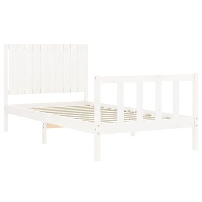 vidaXL Bed Frame without Mattress White 100x200 cm Solid Wood Pine