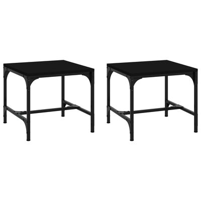 vidaXL Side Tables 2 pcs Black 40x40x35 cm Engineered Wood