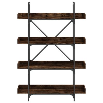 vidaXL Bookcase 4-Tier Smoked Oak 100x33x145.5 cm Engineered Wood